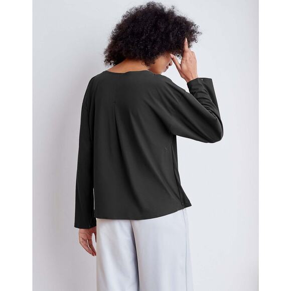 Aday That's A Wrap Top V-neck Long Sleeves in Blue Sz S - Picture 8 of 9